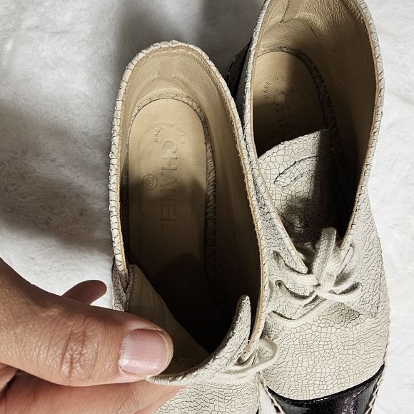 Crackled Calfskin High Top Espadrilles  w/ shoelaces, US 9 made in Spain, - Picture 15 of 16